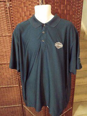Mens Harley Davidson Polo Shirt XXL Blue Motorcycle biker
